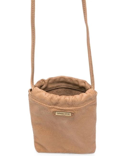 Caterina Lucchi White Eva Garment-Dyed Leather Cross Body Bag