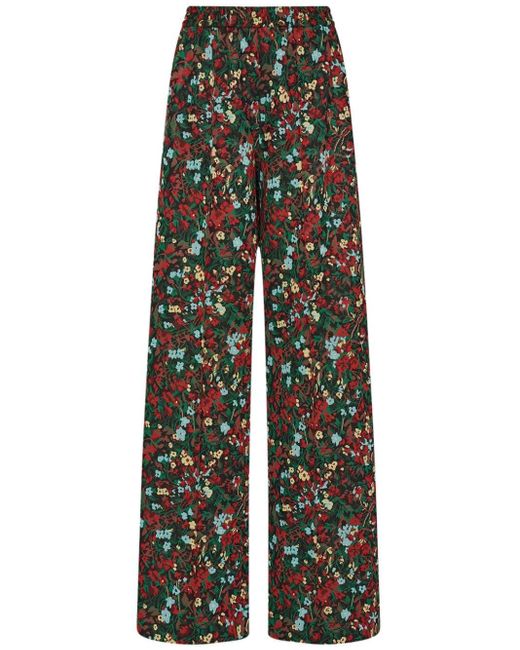 Pantalon fleuri à taille élastiquée Rosetta Getty en coloris Multicolor
