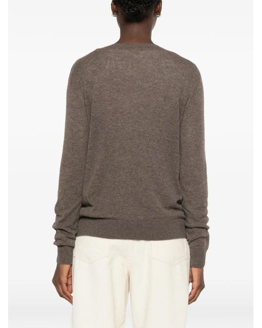 The Row Brown V-Neck Knit