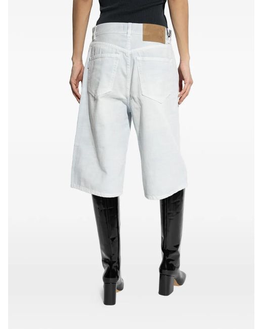 Haikure White Becky Bull Denim Shorts