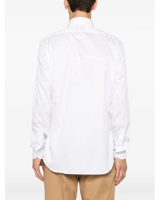 Xacus White Long-Sleeve Button-Up Shirt for men