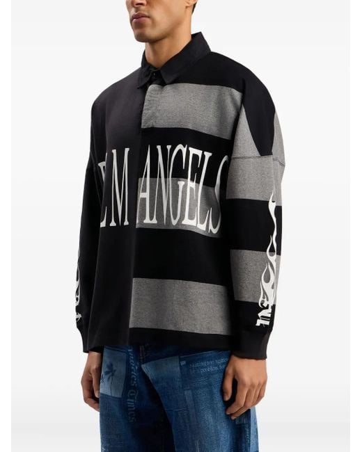 Polo Con Diseño Patchwork Palm Angels de hombre de color Black
