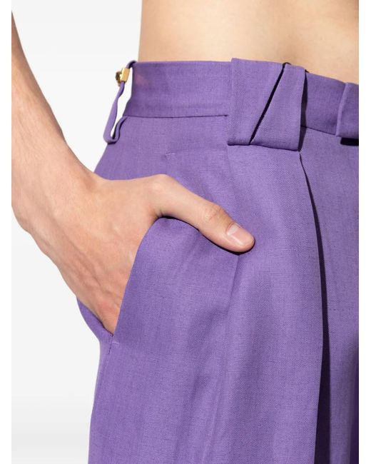 Versace Cropped Plooibroek in het Purple voor heren