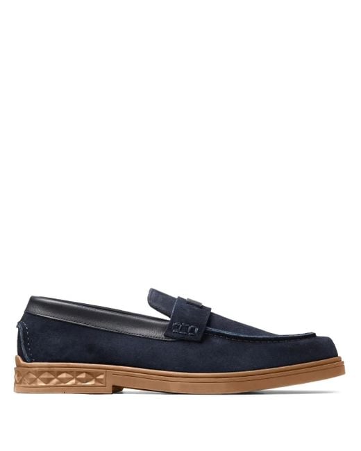 Jimmy Choo Josh Driver Penny-Loafer Aus Wildleder in Blue für Herren