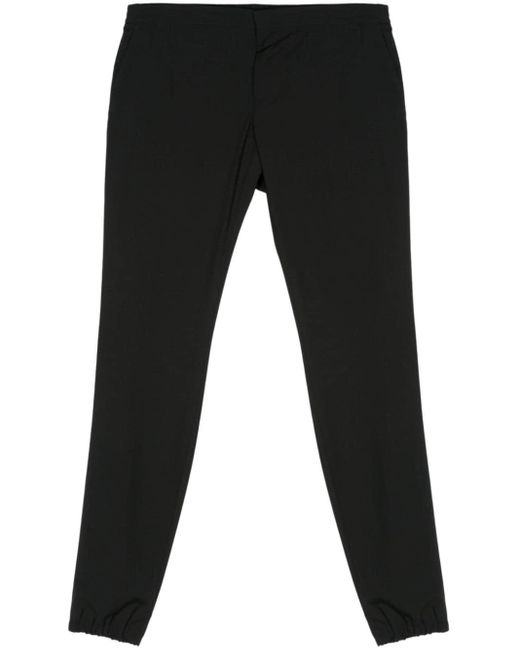 Zegna Black Wool Tapered Trousers for men