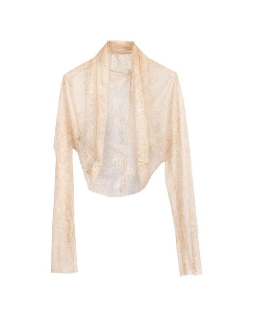 Alberta Ferretti White Lace Effect Sheer Jacket