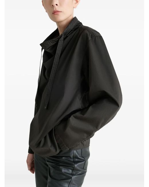 Lemaire Black High-Neck Drawstring Blouse