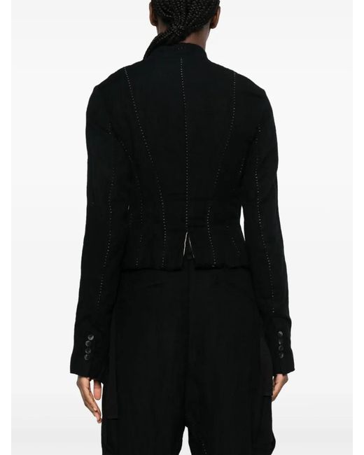 Masnada Black Perforated Cropped Jacket