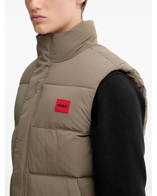HUGO Gefütterte Weste mit Logo-Patch in Gray für Herren