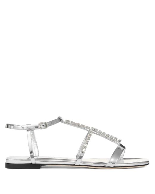 Jimmy Choo White Flache Gwyn Sandalen