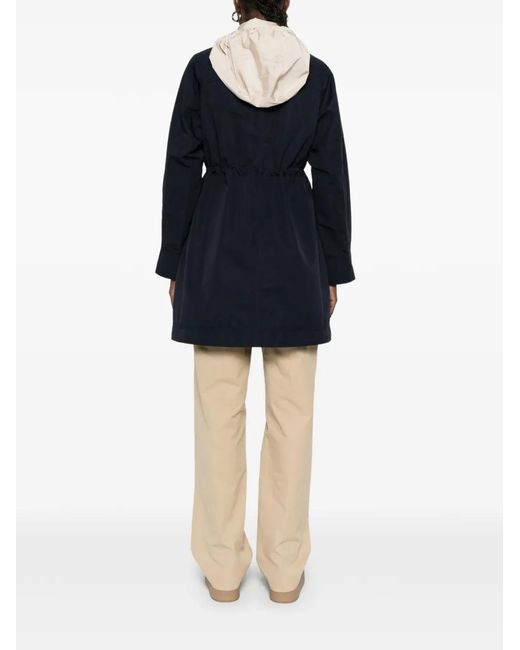 Moncler Blue Hooded Pocket Parka