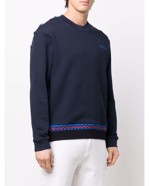 Missoni Blue Zig-Zag Detail Logo Sweatshirt for men