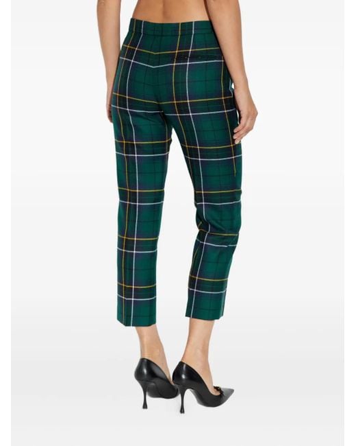 Alexander McQueen Green Plaid Wool Trousers
