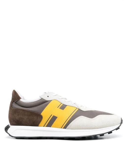 Hogan Brown Sporty Low-Top Sneakers for men