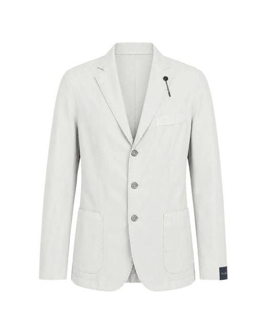 Santaniello White Pin-Detail Single-Breasted Blazer for men