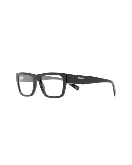 Prada Brown Rectangle-Frame Glasses for men