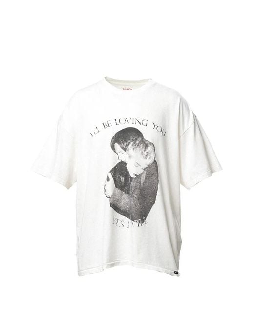KAMIYA White Loving Graphic-Print T-Shirt for men