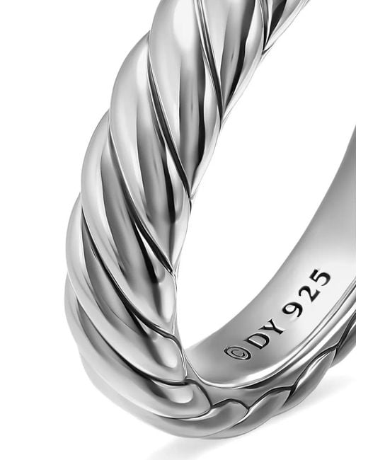 David Yurman White Sculpted Cable Band Ring