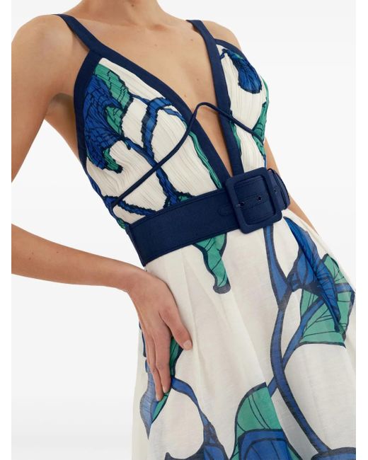 Rebecca Vallance Blue Maxikleid Mit Print