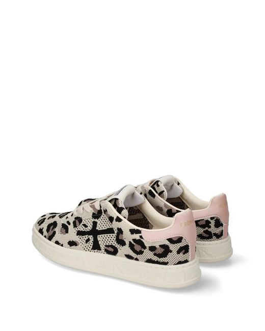 Premiata White Baskets Quinnd À Imprimé Léopard