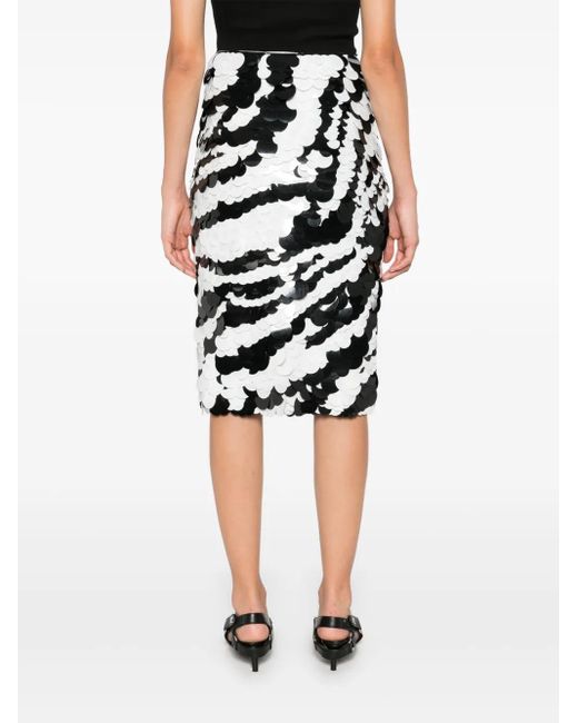 Des Phemmes Black Sequinned Midi Skirt