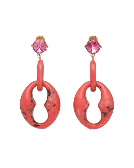 Prada Plexiglass Drop Earrings in Pink | Lyst