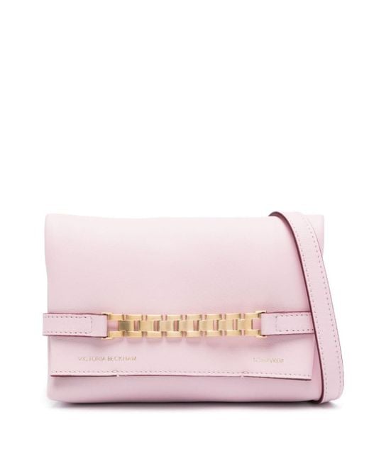 Victoria Beckham Pink Mini Chain Pouch Cross Body Bag