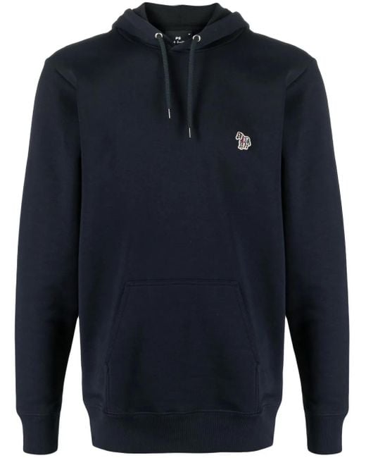 Paul Smith Blue Dark Organic Cotton Hoodie for men