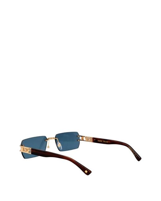 DSquared² Blue Logo Rectangle Sunglasses for men