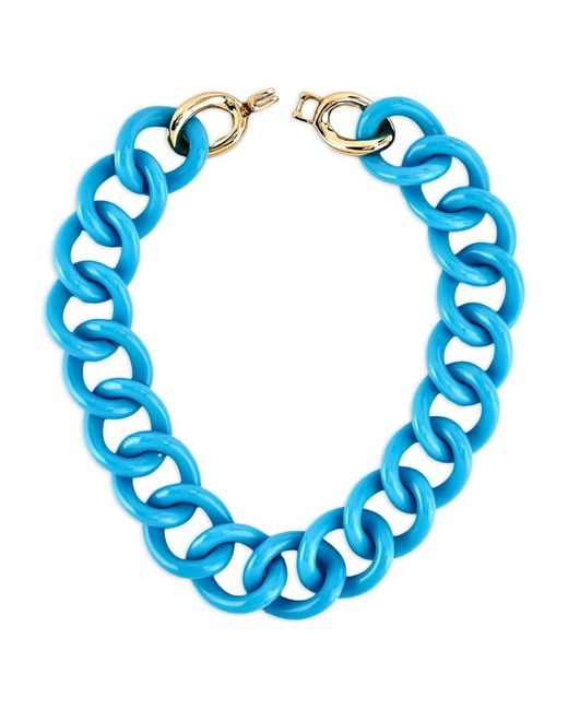 Kenneth Jay Lane Blue Chain-Link Necklace