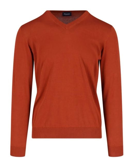Drumohr Pullover mit V-Ausschnitt in Red für Herren