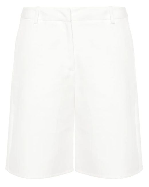 Valentino Garavani White Twill Knee-Lenght Shorts