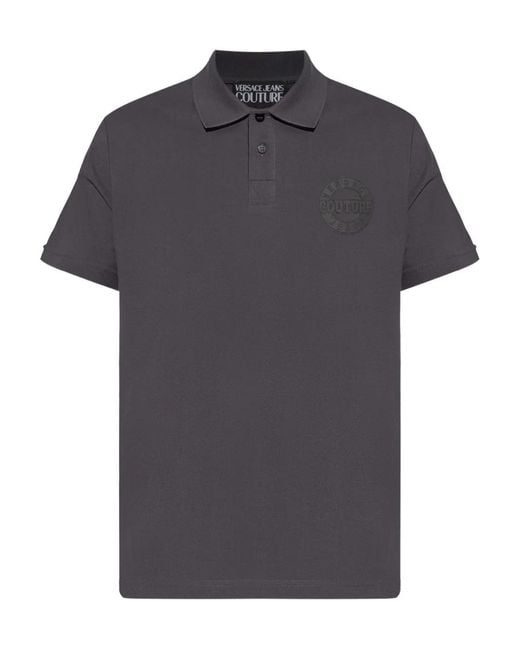 Versace Jeans Couture Gray Logo Cotton Polo Shirt for men