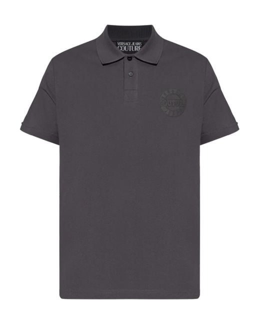 Versace Jeans Couture Gray Logo Cotton Polo Shirt for men