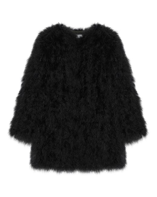 Yves Salomon Black Jacke mit Federn