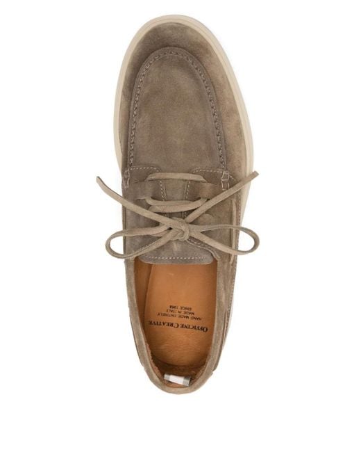 Officine Creative Brown Bones Boat Shoes for men