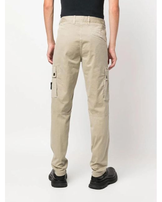 Stone Island Natural Compass-Patch Cargo Trousers for men