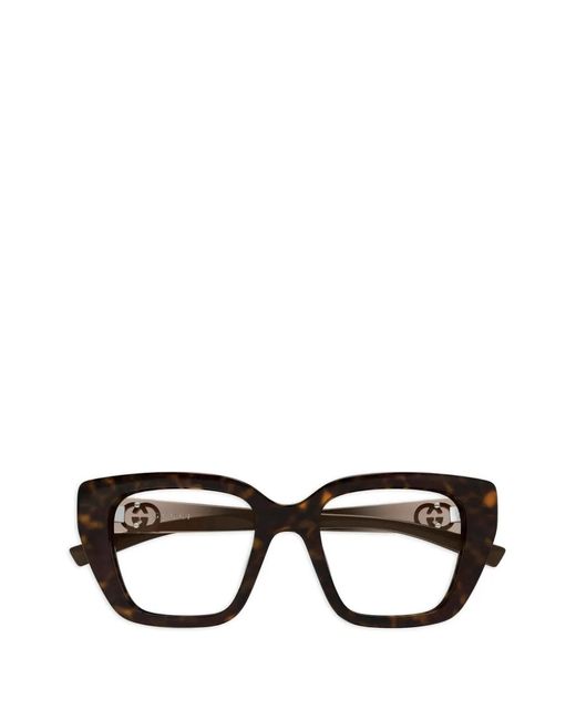 Gucci Black Eckige Gg Brille