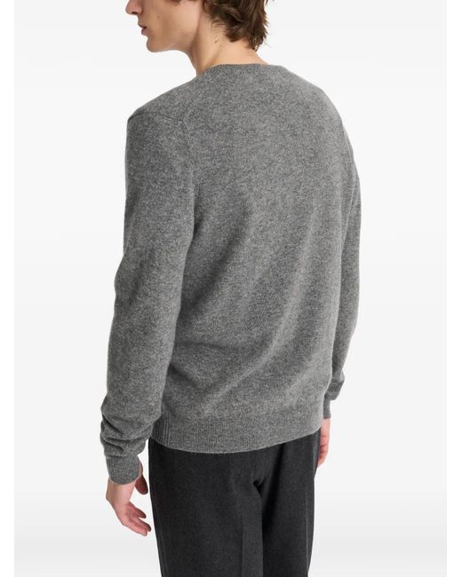 Pringle of Scotland Gray V-Neck Cashmere Sweater for men