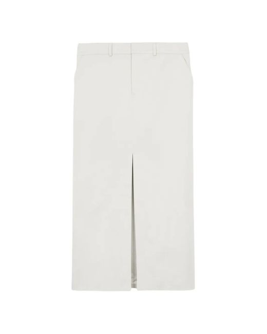 Frankie Shop White Maybelle Front-Slit Skirt