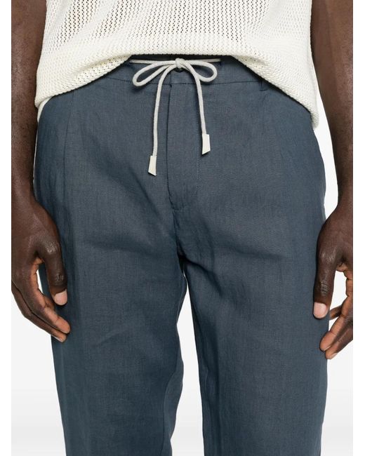Eleventy Blue Drawstring-Fastening Trousers for men