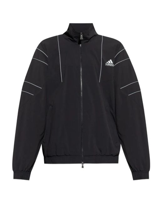 Adidas Blue Eqt Panelled Zip-Up Jacket for men