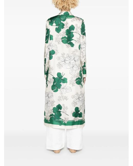 P.A.R.O.S.H. Green Floral-Print Coat