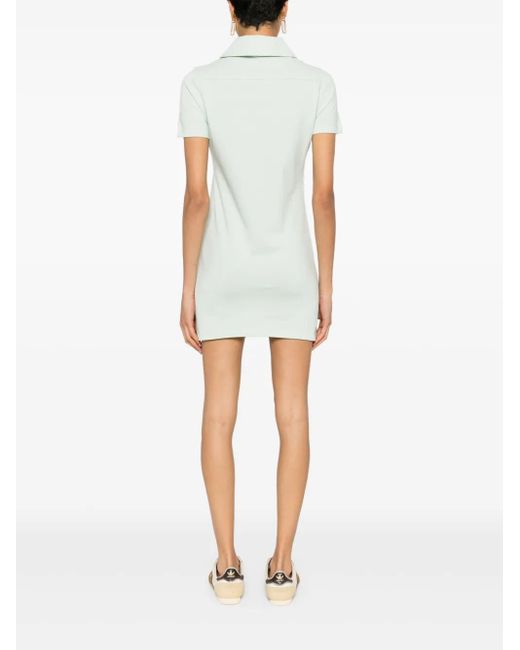 Palm Angels White Cotton Piqué Polo Dress