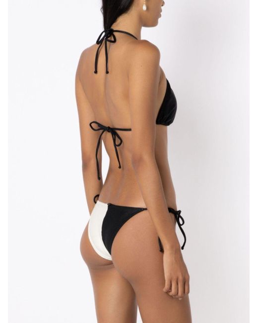 Bikini a triangolo bicolore di Adriana Degreas in Black