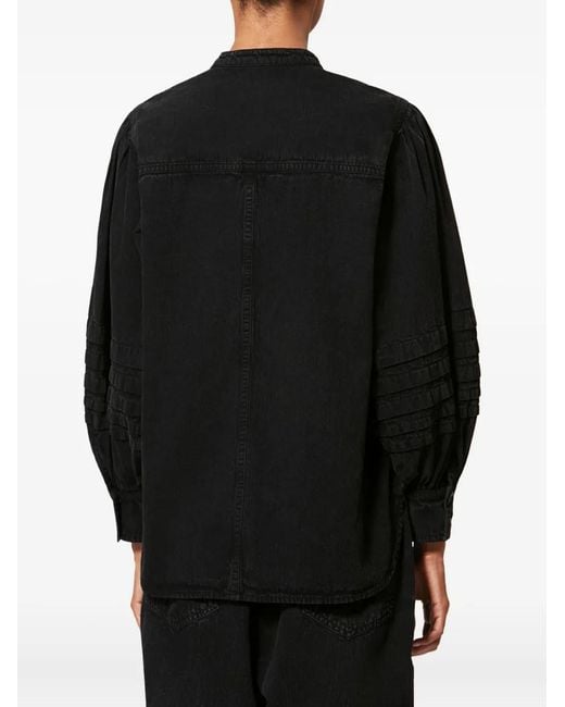 Isabel Marant Black Mileda Patch-Pocket Shirt
