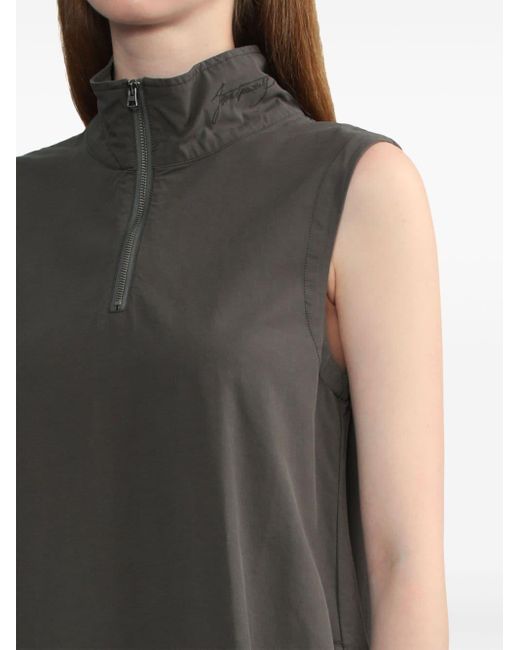 Izzue Gray Half-zip Sleeveless Minidress