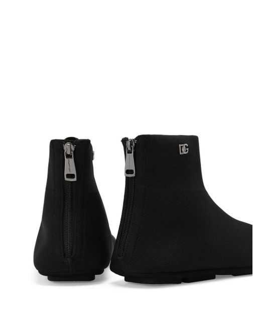 Dolce & Gabbana Loafers Met Logoplakkaat En Ronde Neus in het Black voor heren
