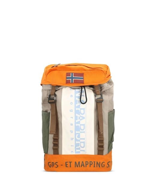 Napapijri Orange Equator Rucksack mit Flaggen-Logo