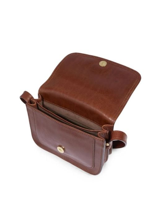 The Bridge Brown Compartmented Leather Cross Body Bag